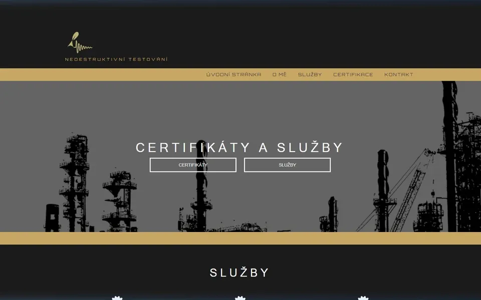 Ukázka webu ip-ndt.cz – defektoskopie a nedestruktivní zkoušení